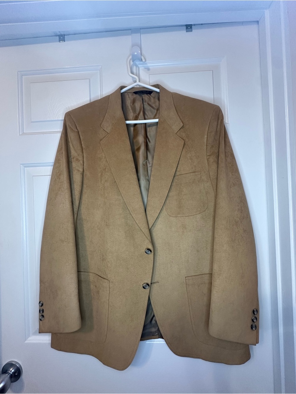 Kingsridge Camel Tan Suede-Look Sport Coat Blazer
